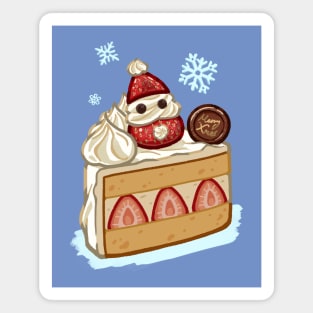 Santa Strawberry Cake Magnet